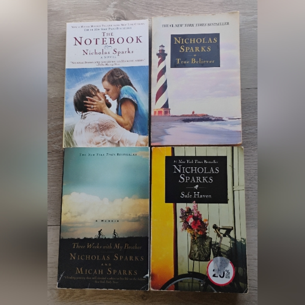 Nicholas Sparks Paperback Novel Books Set Of 4